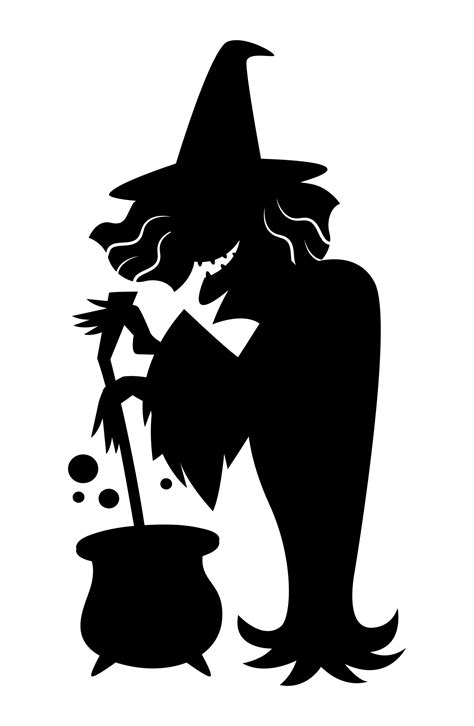 Witch template black and white